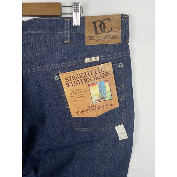 Vintage Dee Cee Dark Blue Indigo Denim Jeans Mens 44x30 - Picture 5 of 11